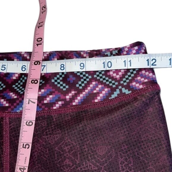 Evolution & Creation Womens Geometric Print Burgundy Leggings Size S - Picture 7 of 8